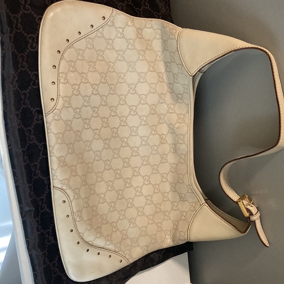 Cream Gucci Leather Handbag - Picture 2 of 5